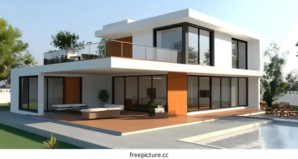 Modern House Design with Pool and Patio