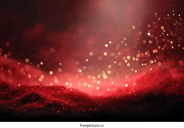 Sparkling Red Background with Bokeh Lights