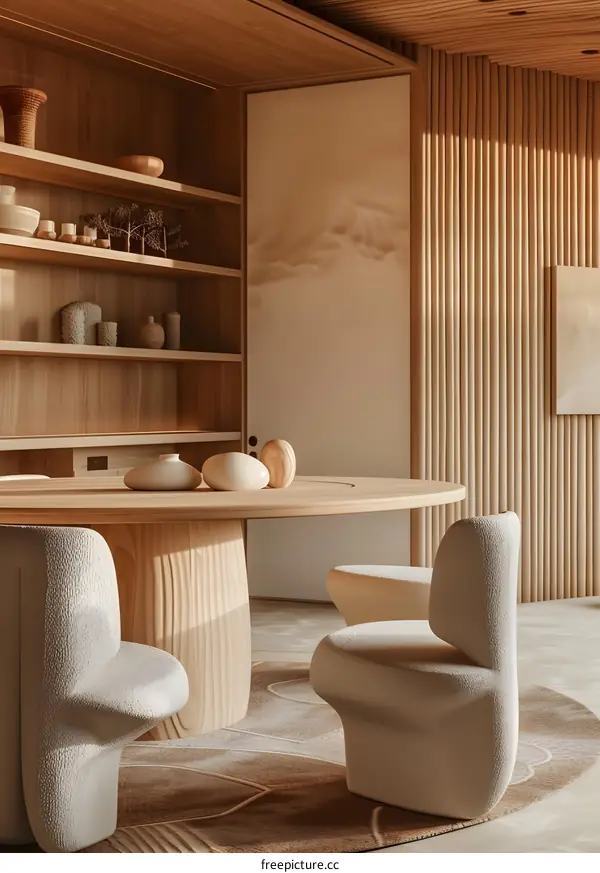 Minimalist Interior Design With Wooden Furniture