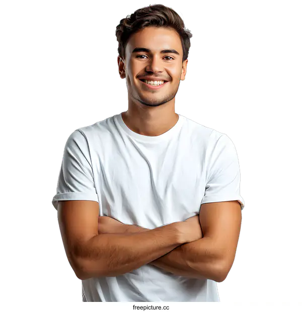 [Transparent Background PNG]Handsome young man with crossed arms