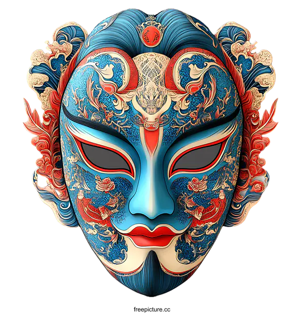 [Transparent Background PNG]Detailed Traditional Chinese Opera Mask Design