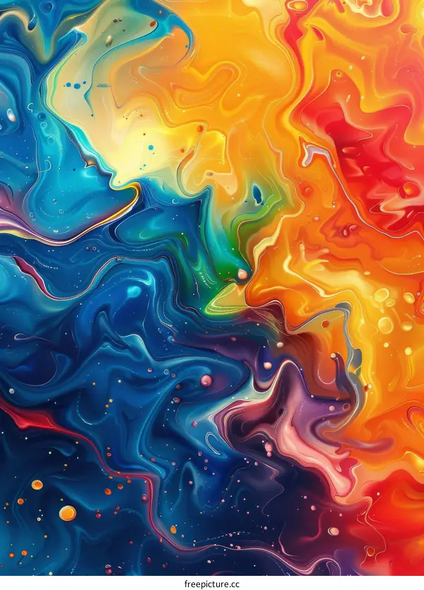 Abstract Colorful Liquid Art Painting