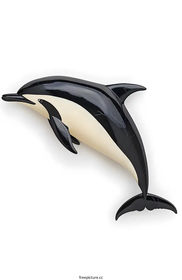 black and white dolphin illustration