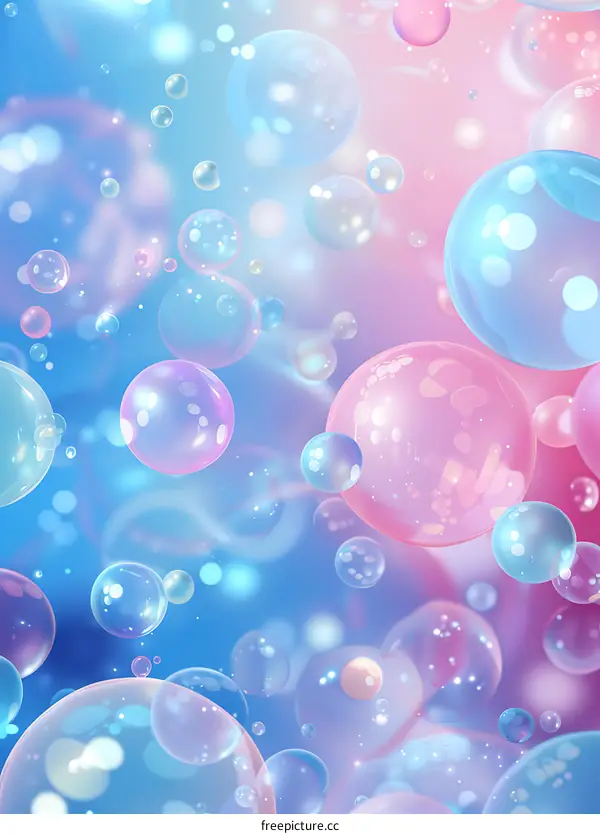 Abstract Background With Floating Colorful Bubbles