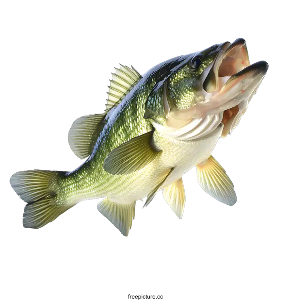 [Transparent Background PNG]Largemouth Bass Fish Jumping
