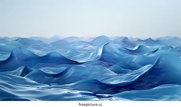 Abstract Blue Translucent Ripples of Ocean Surface