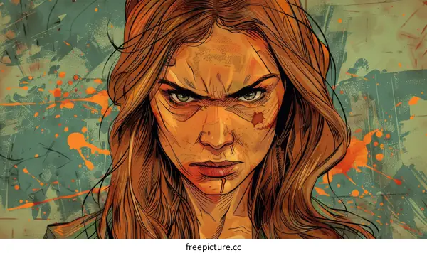 Portrait of a Woman with an Intense Expression