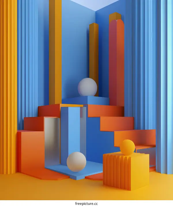 Abstract 3D Geometric Shapes Background