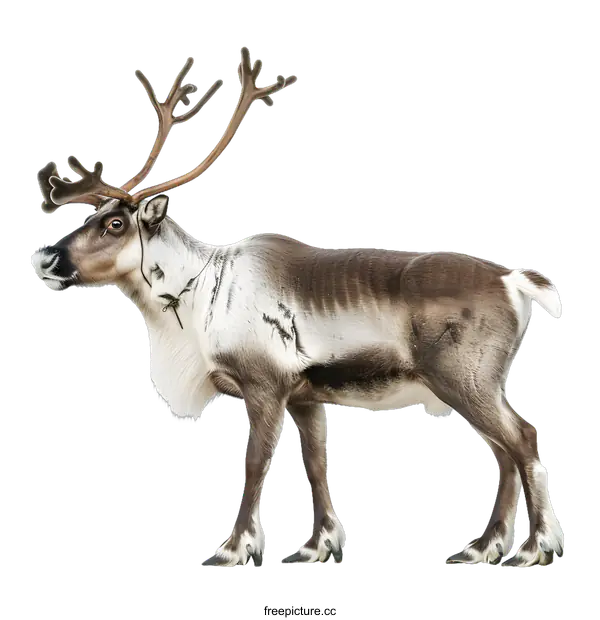 [Transparent Background PNG]Reindeer Standing on White Background