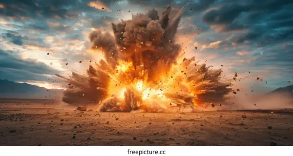 Desert Explosion: A Mushroom Cloud Rises