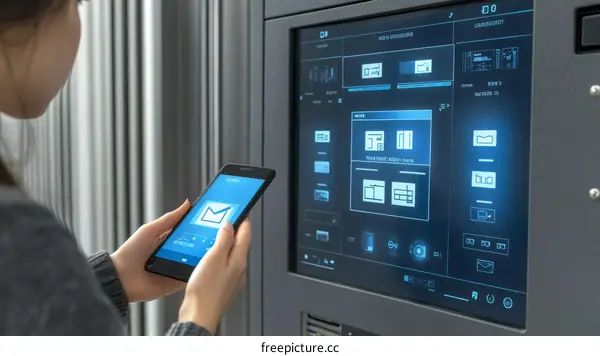 Asian Woman Using Smart Home Interface