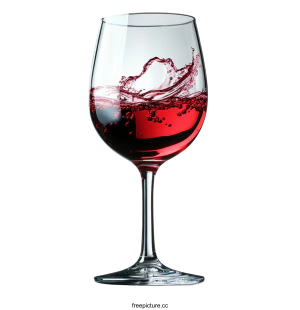 [Transparent Background PNG]Red Wine Glass with Splash