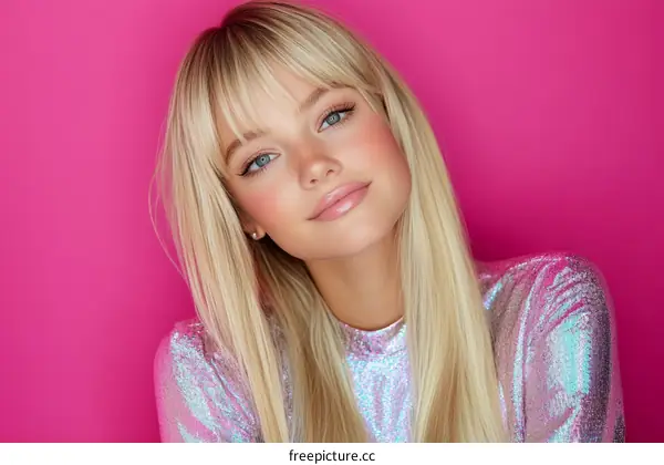 Close-up Portrait of a Young Woman with Blonde Hair