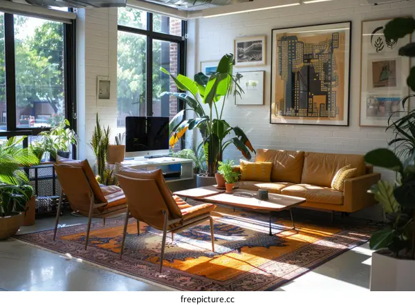 Indoor plants bring life to a modern living space