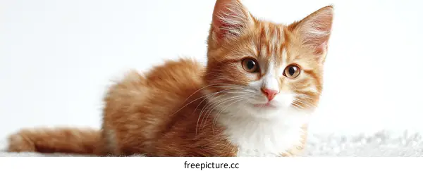 Adorable Orange and White Kitten Portrait