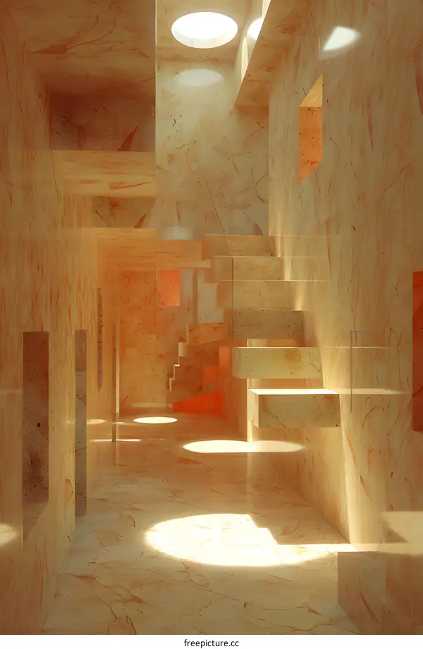 Modern interior architecture with sunlight