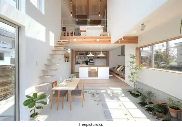 Modern Minimalist Interior Design with White Walls and Wooden Accents