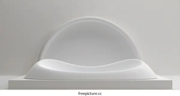 Abstract White 3D Curved Shapes and Background