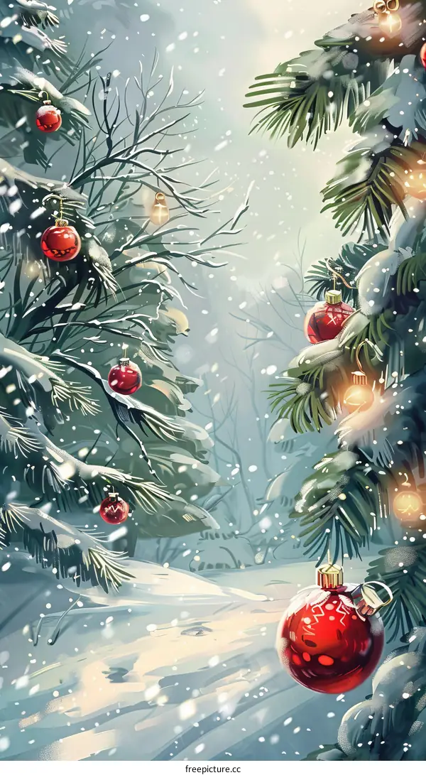 Christmas Snow Scene Illustration