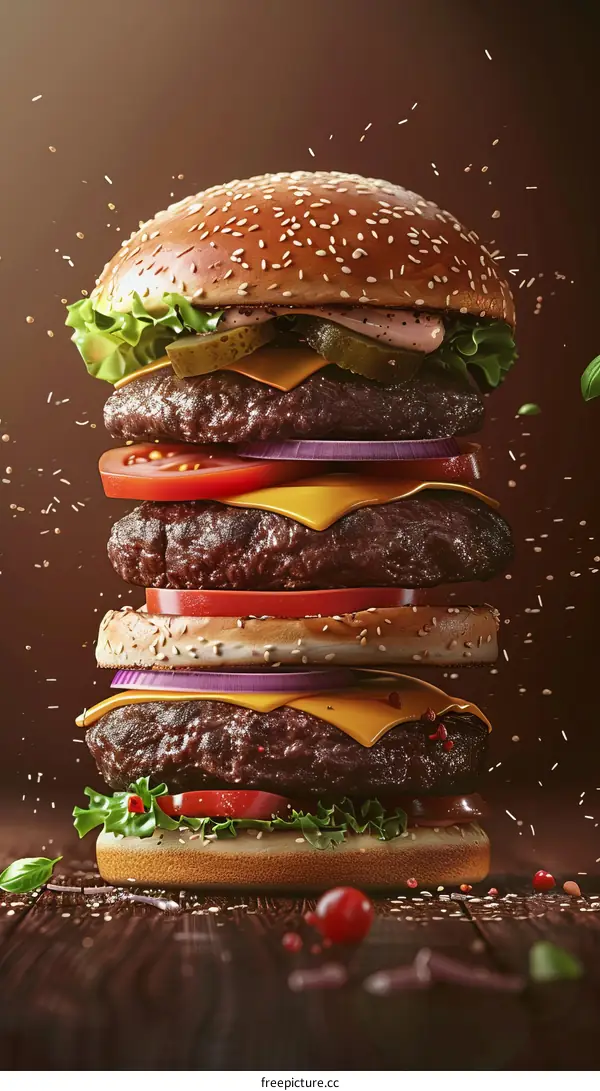 Indulge in the Mouthwatering Delight of a Fully Loaded Burger