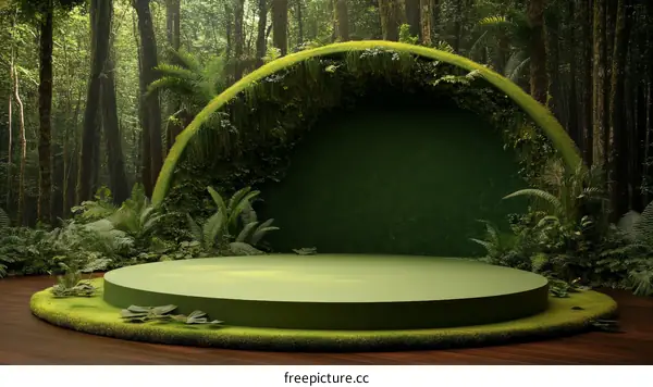 Green Forest Product Display Stage