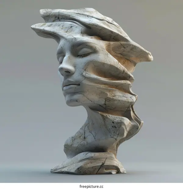 Abstract Sculptural Bust of a Woman