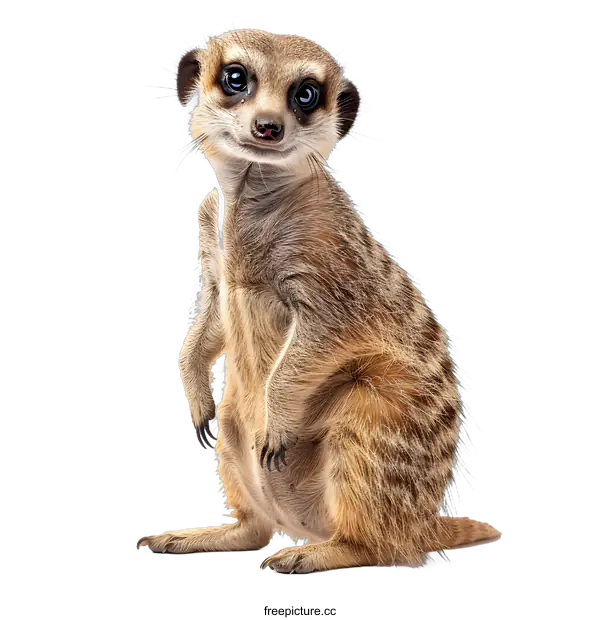 [Transparent Background PNG]meerkat standing on white background