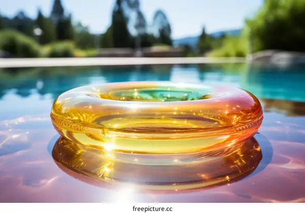 Colorful Pool Float in Water