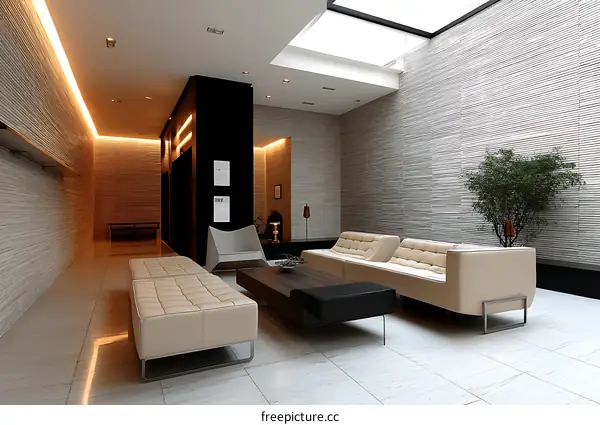 Modern Minimalist Lobby Interior Design