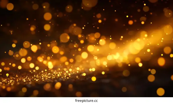 Golden Glitter Bokeh Background