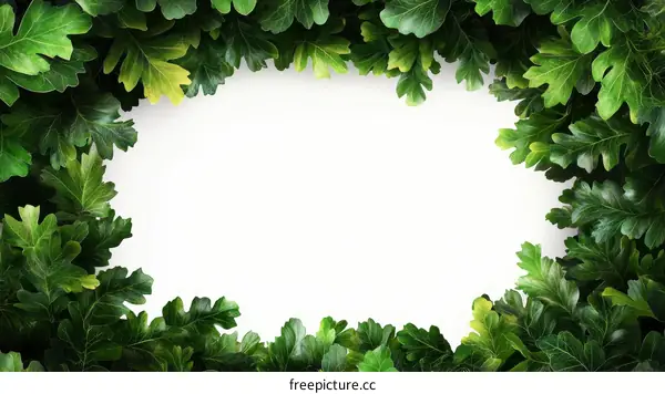 Fresh Green Leaves Frame Background