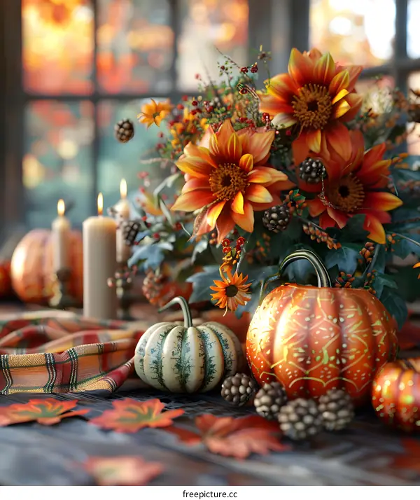 Halloween Pumpkin Flower Bouquet