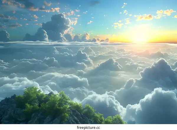 The sea of clouds and sunrise