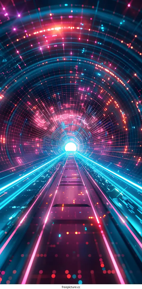 Neon Tunnel of Light