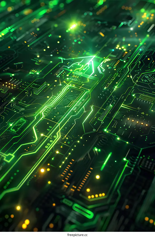 Green circuit board technology background