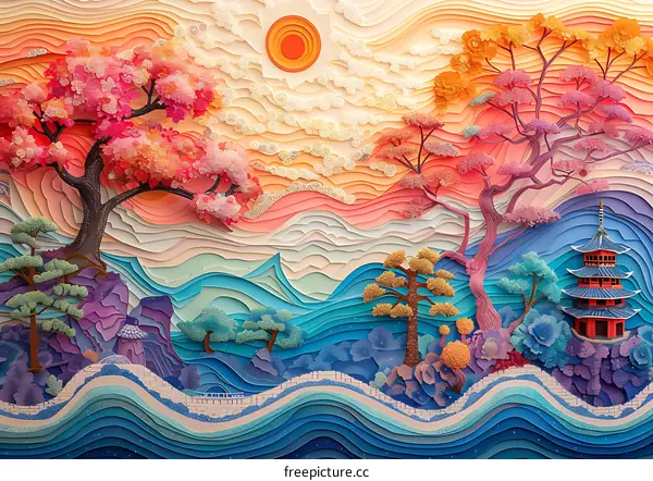 Layered Paper Landscape Art