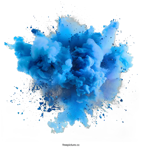 [Transparent Background PNG]Blue powder explosion