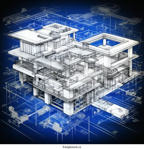 The blueprint of a modern house