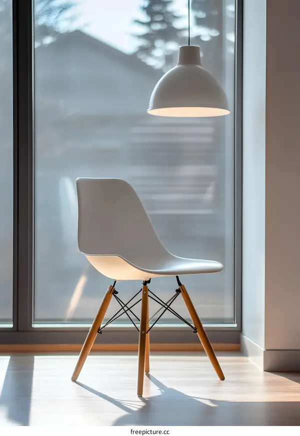 White Chair by Window with Sunlight