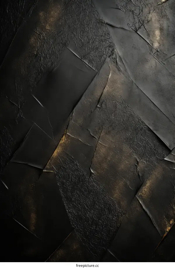 Black and gold abstract painting