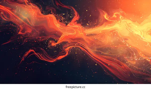 Bright orange and yellow abstract painting