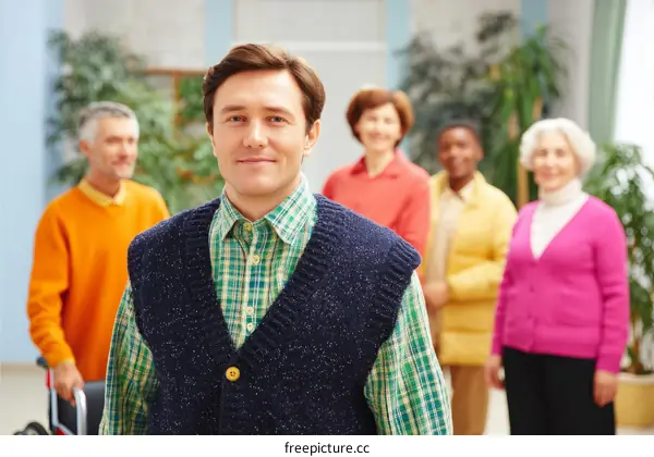 Group of Diverse Seniors at a Community Center