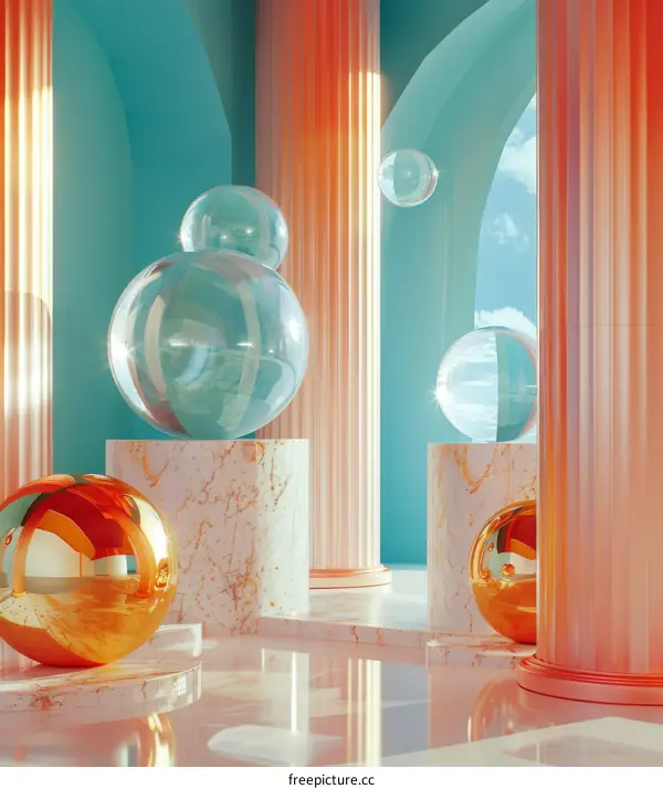 Pastel Geometric Architectural Interior Design