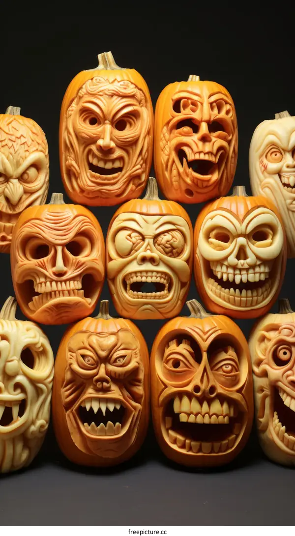 Amazingly intricate and detailed pumpkin carvings that are perfect for Halloween