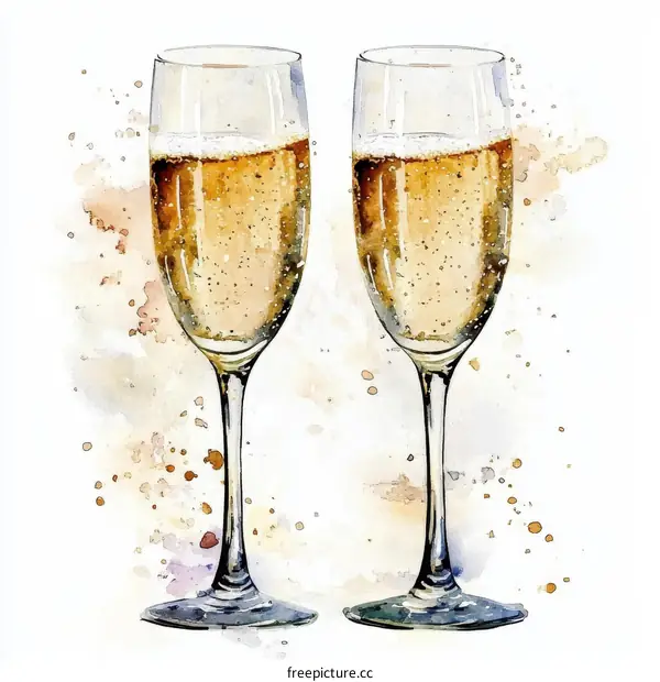 Champagne Glasses Illustration