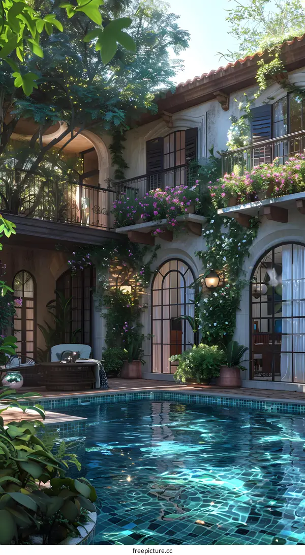 Mediterranean Style Home with a Swimming Pool