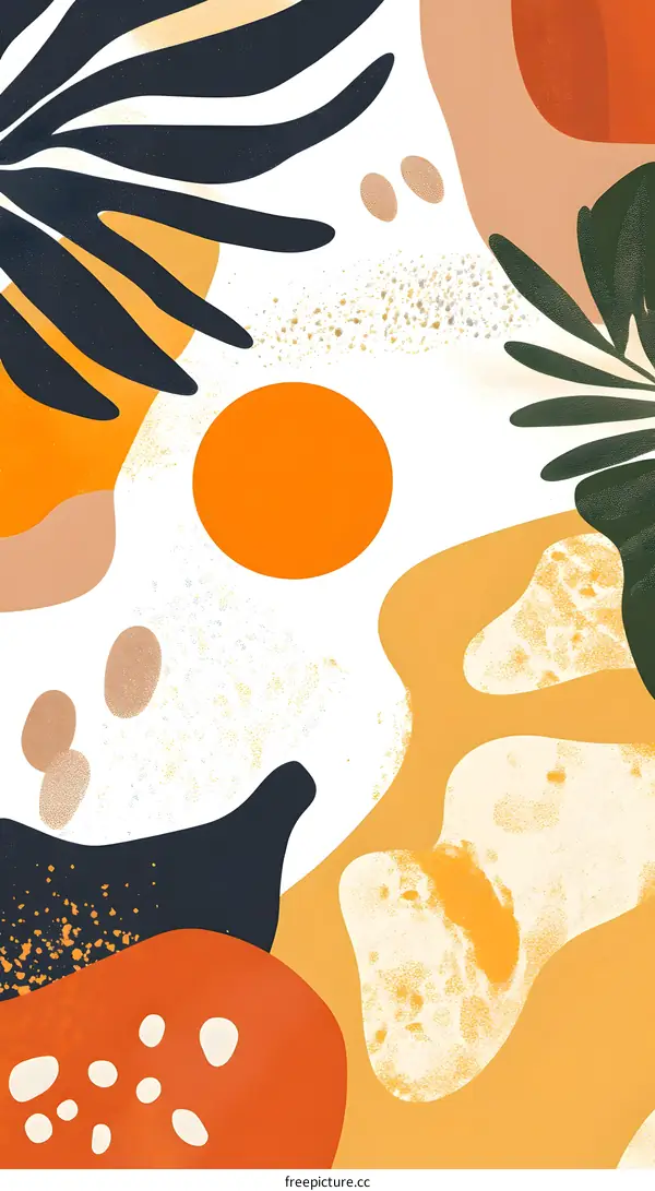 Abstract Art with Yellow Orange and Brown Colors