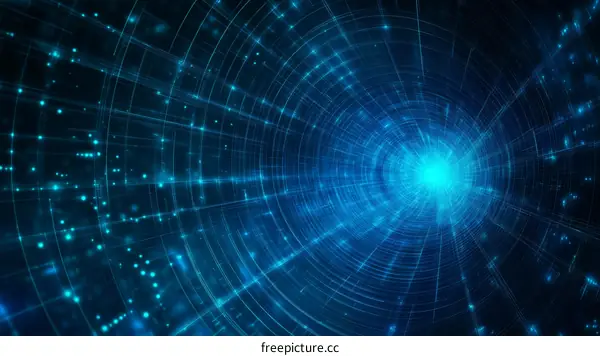 Abstract Digital Tunnel Futuristic Background Design