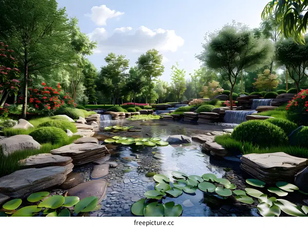 Chinese style garden landscape design renderings