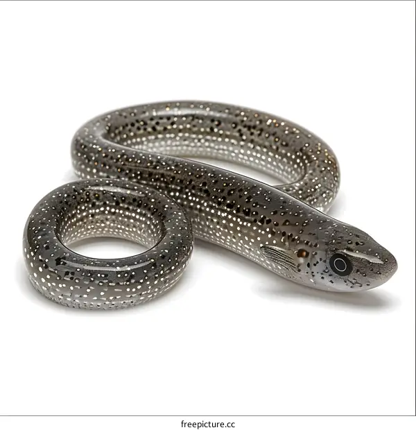 Spotted Worm Lizard on White Background